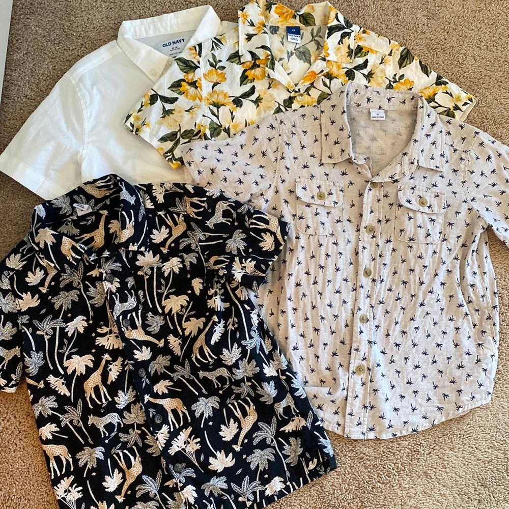 Lot of 4 Old Navy Button Up Boys Shirts